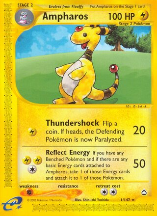 Ampharos 1/186 from Aquapolis