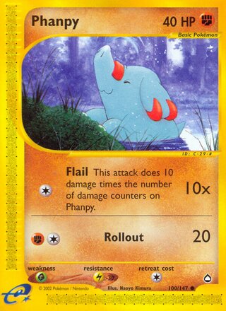 Phanpy 100/186 from Aquapolis