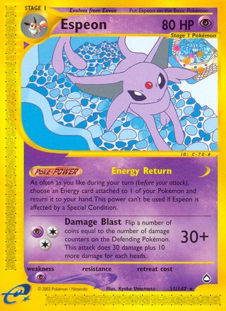 Espeon 11/186 from Aquapolis