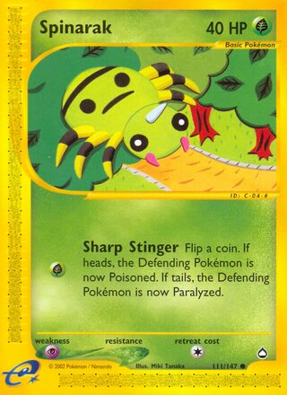 Spinarak 111/186 from Aquapolis