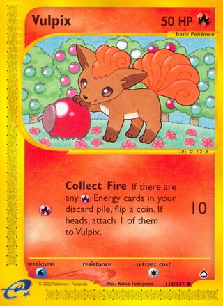Vulpix 116/186 from Aquapolis