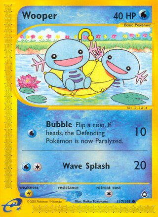 Wooper 117/186 from Aquapolis