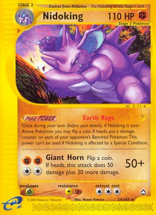 Nidoking 24/186 from Aquapolis