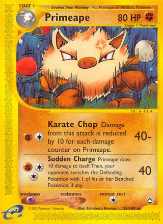 Primeape 29/186 from Aquapolis