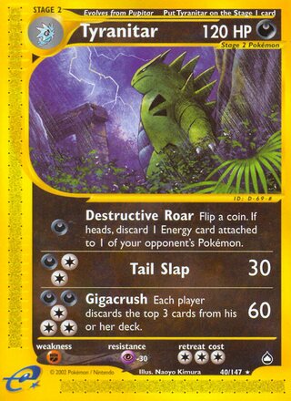 Tyranitar 40/186 from Aquapolis