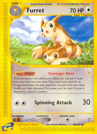 Furret 48/186 from Aquapolis
