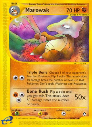 Marowak 54/186 from Aquapolis