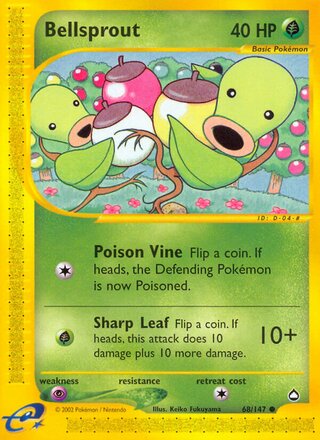 Bellsprout 68/186 from Aquapolis