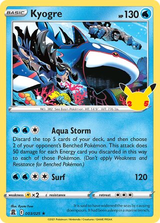 Kyogre 3/50 from Celebrations