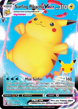 Surfing Pikachu VMAX 9/50 from Celebrations