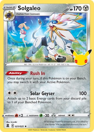 Solgaleo 21/50 from Celebrations