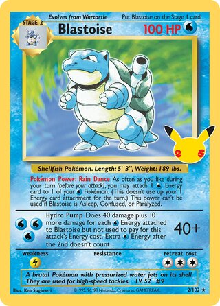 Blastoise 2/50 from Celebrations