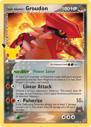 Team Magma's Groudon 9/50 from Celebrations