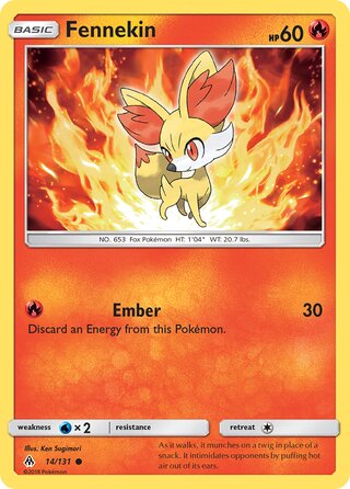 Fennekin 14/146 from Forbidden Light