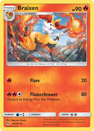 Braixen 16/146 from Forbidden Light