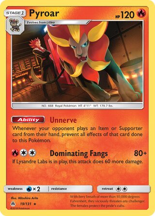 Pyroar 19/146 from Forbidden Light