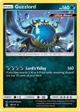 Guzzlord 80/146 from Forbidden Light