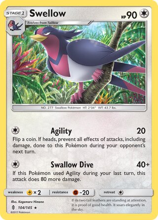 Swellow 104/169 from Guardians Rising