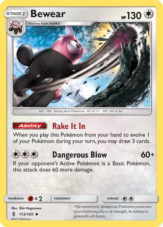 Bewear 113/169 from Guardians Rising