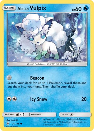 Alolan Vulpix 21/169 from Guardians Rising