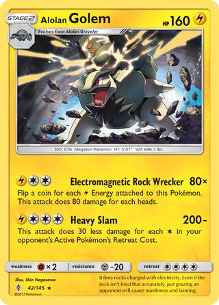 Alolan Golem 42/169 from Guardians Rising
