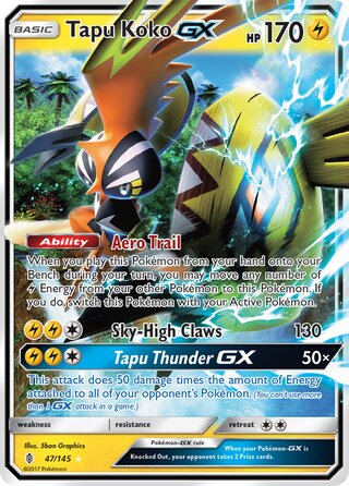 Tapu Koko-GX 47/169 from Guardians Rising