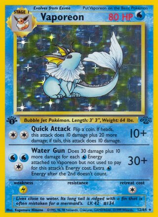 Vaporeon 12/64 from Jungle