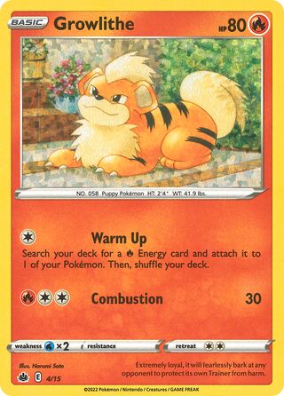 Growlithe 4/15 from McDonald's Match Battle 2022