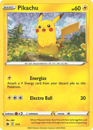 Pikachu 7/15 from McDonald's Match Battle 2022