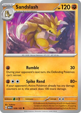 Sandslash 28/207 from Scarlet & Violet 151