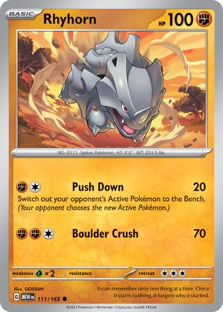 Rhyhorn 111/207 from Scarlet & Violet 151