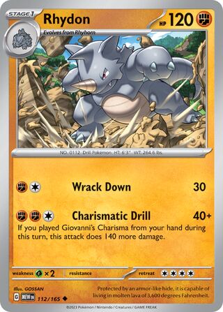 Rhydon 112/207 from Scarlet & Violet 151