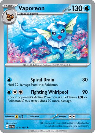 Vaporeon 134/207 from Scarlet & Violet 151
