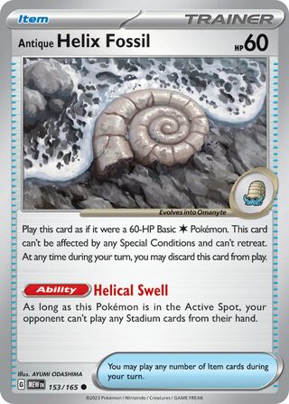 Antique Helix Fossil 153/207 from Scarlet & Violet 151