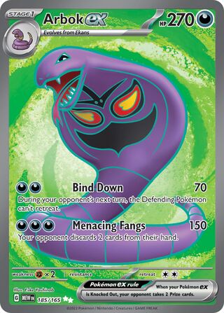 Arbok ex 185/207 from Scarlet & Violet 151