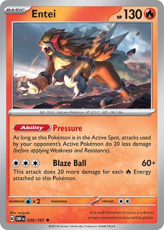 Entei 30/230 from Obsidian Flames