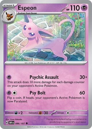 Espeon 86/230 from Obsidian Flames