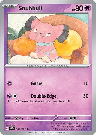 Snubbull 87/230 from Obsidian Flames