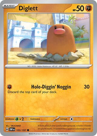 Diglett 103/230 from Obsidian Flames