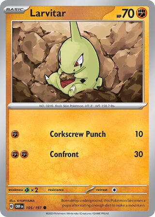 Larvitar 105/230 from Obsidian Flames