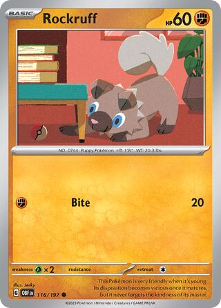 Rockruff 116/230 from Obsidian Flames