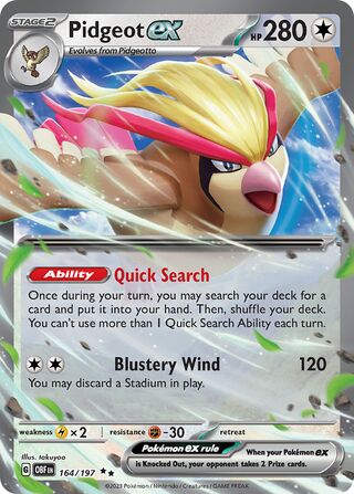 Pidgeot ex 164/230 from Obsidian Flames