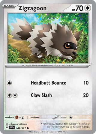 Zigzagoon 167/230 from Obsidian Flames