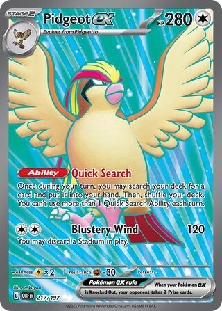 Pidgeot ex 217/230 from Obsidian Flames
