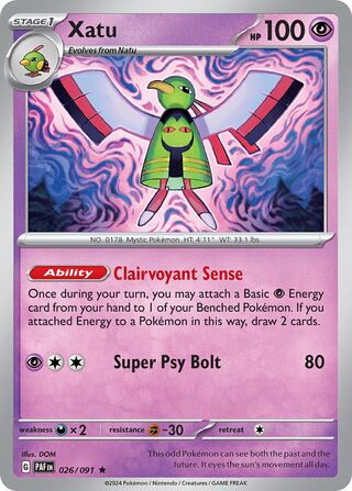 Xatu 26/245 from Paldean Fates
