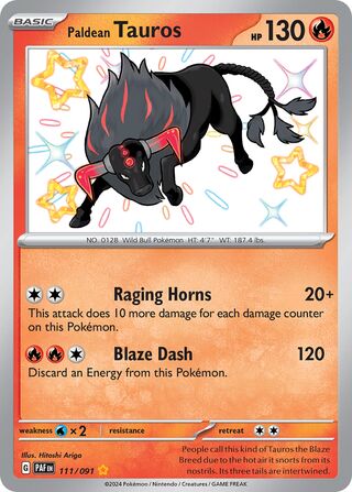 Paldean Tauros 111/245 from Paldean Fates
