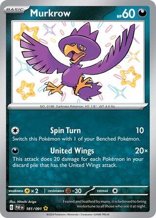Murkrow 181/245 from Paldean Fates