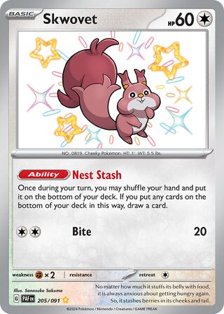 Skwovet 205/245 from Paldean Fates