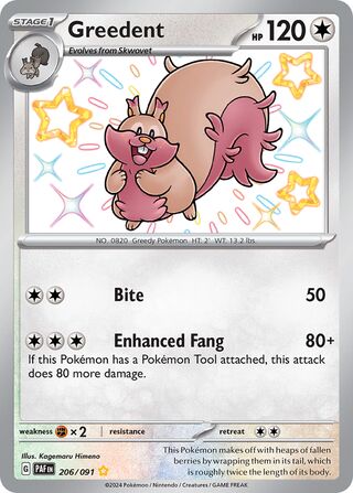 Greedent 206/245 from Paldean Fates