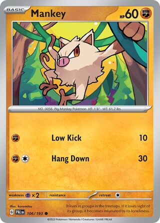 Mankey 106/279 from Paldea Evolved
